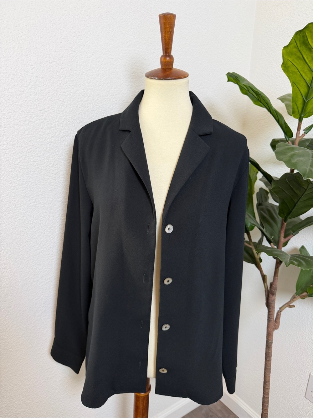 OAK + FORT Black Button Long Sleeve Shirt